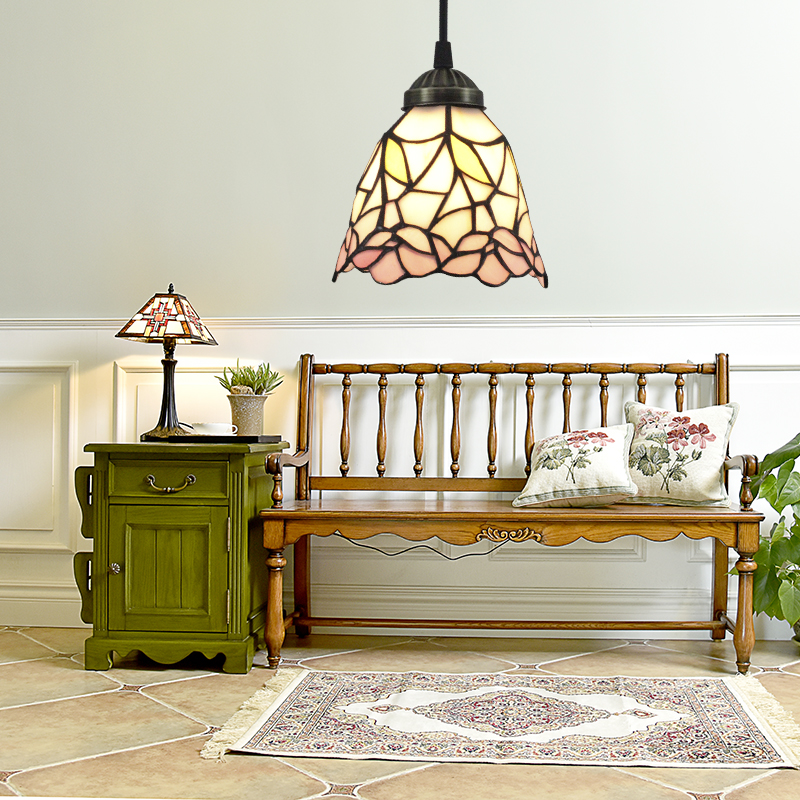 レトロ調 ペンダントライト【LED電球付属】 ティファニー ランプ フラワー