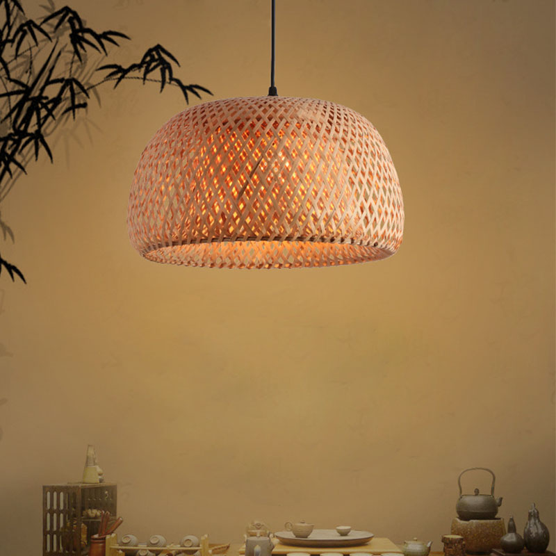 無垢材の鳥かご ペンダントライト 北欧風のホームデコ竹織り木製