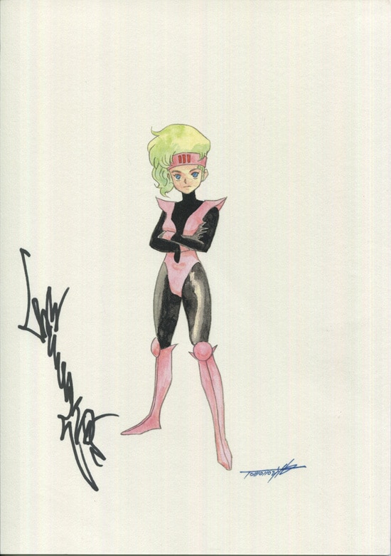 湖川友謙先生 直筆カラーイラスト 直筆サイン 戦闘メカザブングル