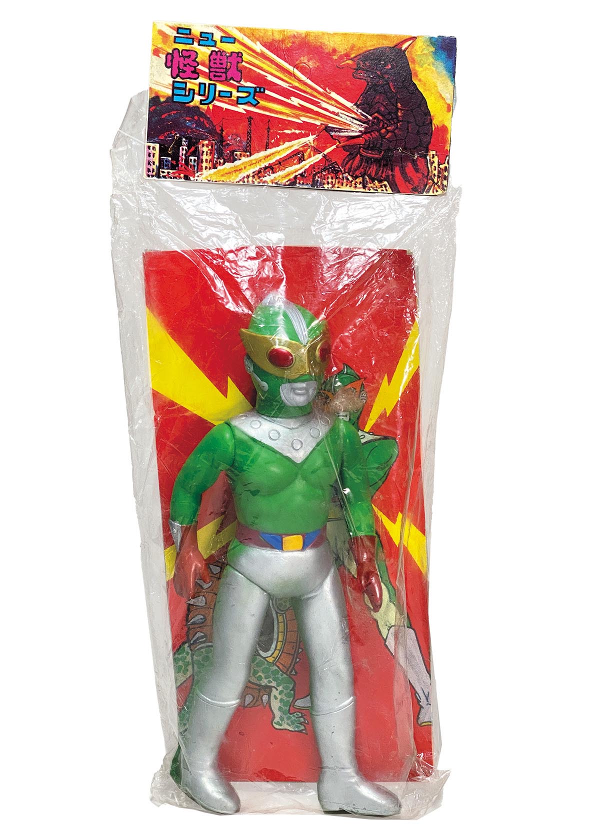 面割れ有り 無版権サンダーマスク面取れソフビ パチ 無版権 サンダー