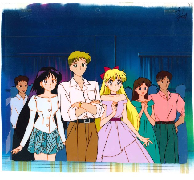 ラ*ー様 美少女戦士セーラームーン セル画 制服5人 美少女戦士
