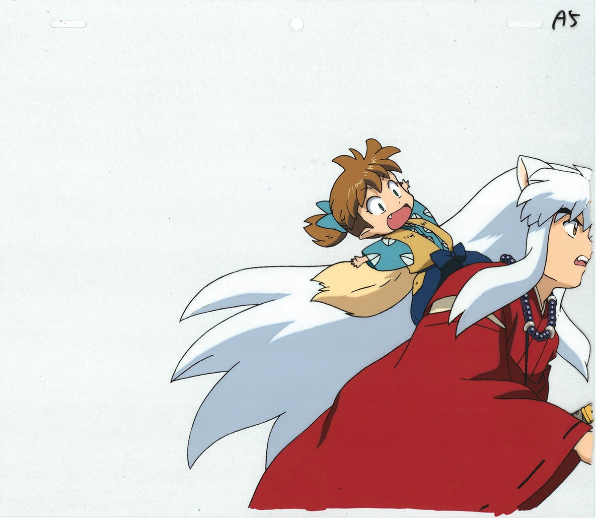 犬夜叉 珊瑚 原画と修正画 犬夜叉 珊瑚 セル画 犬夜叉 珊瑚 原画3枚＋