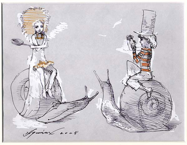 宇野亜喜良の55年前のイラスト入り直筆サイン 宇野亜喜良の55年前の