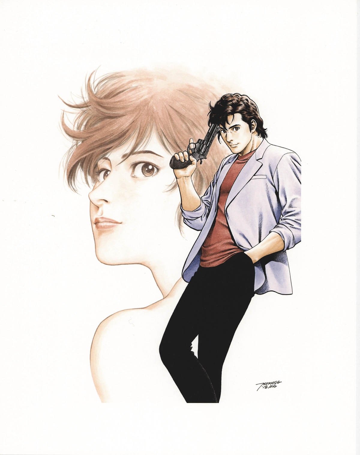 超希少当選品】複製原画 複製原稿 シティーハンター ラフ画 北条司