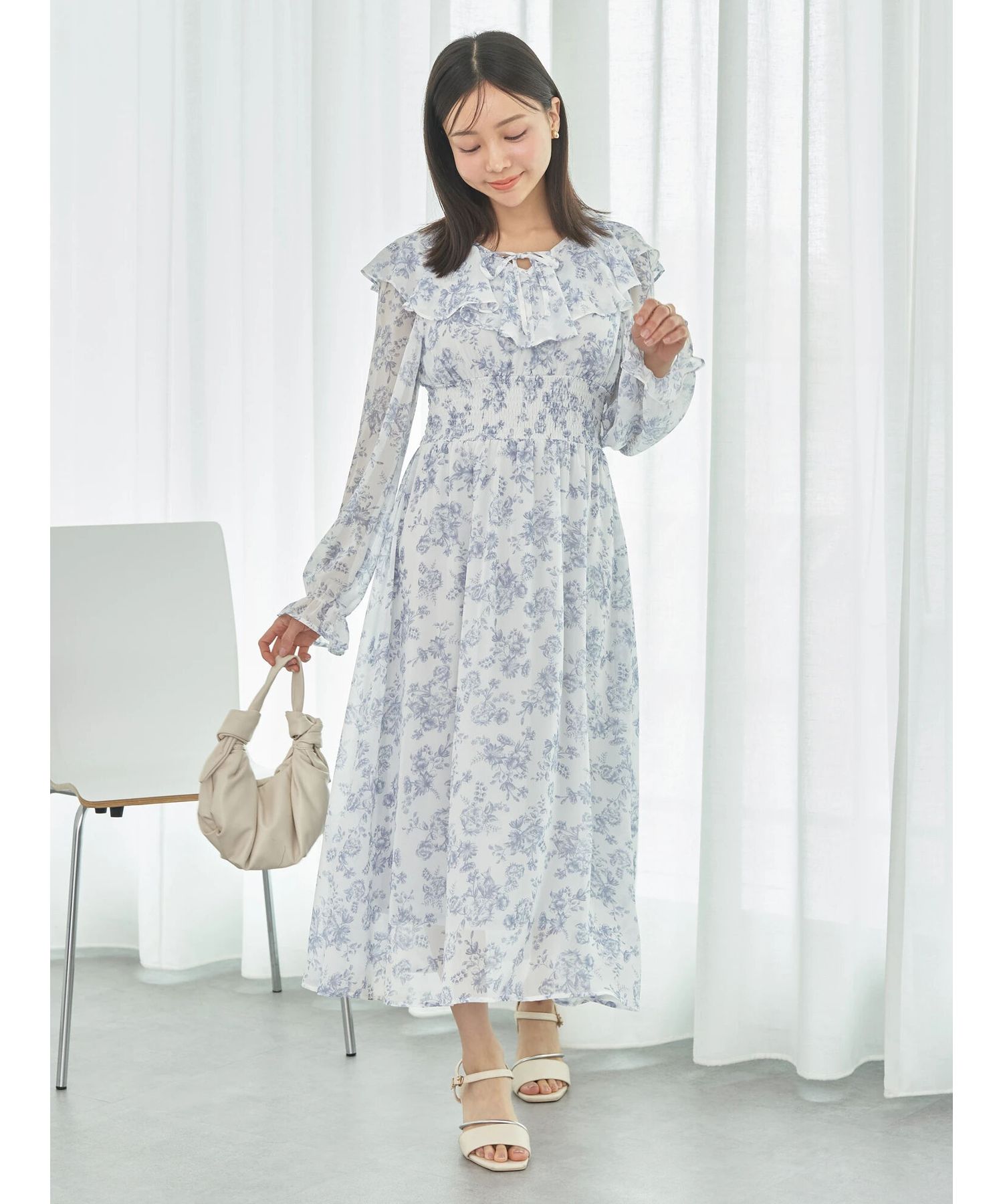 隠れバンビ花柄ワンピース/earth music&ecology（アース ミュージック