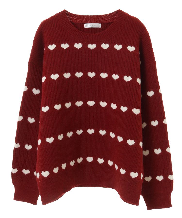 swing by ハートクルーネックニット/Green Parks（グリーン パークス