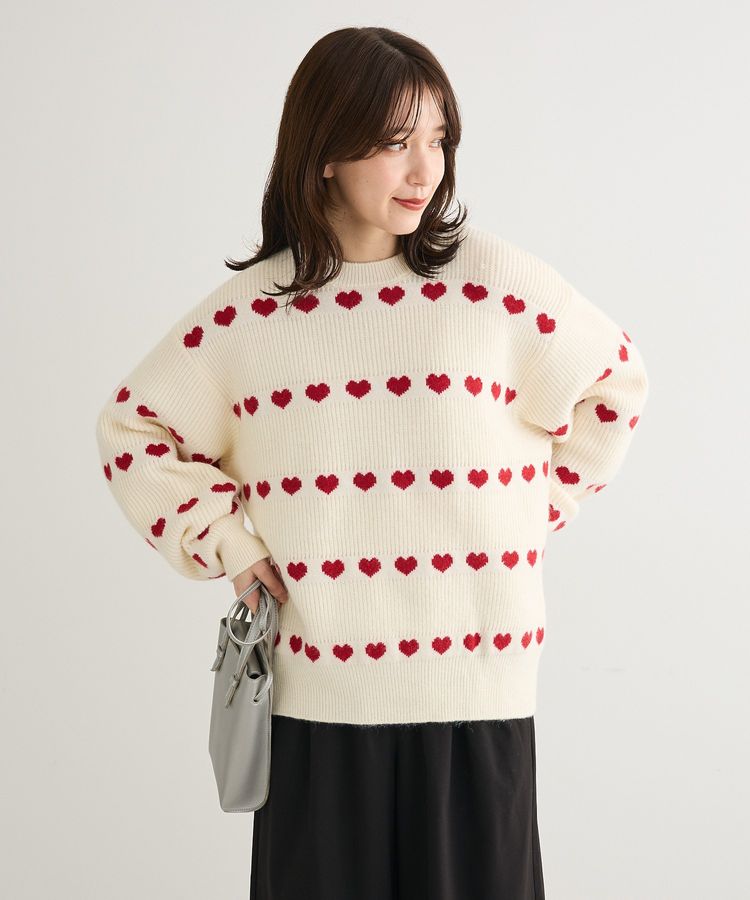 swing by ハートジャカードクルーニット/Green Parks（グリーン