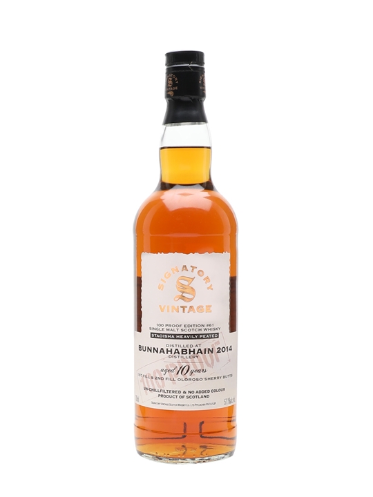 Bunnahabhain Staoisha 2014 - 10 Year Old - Signatory 100 Proof