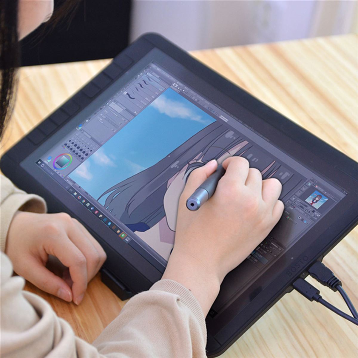 お絵描きイラストに！富士通タブレット✨ワコムのタッチペン付き