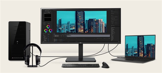 LG、3440×1440表示の34型ウルトラワイド曲面ディスプレイ「34BA75QE-B