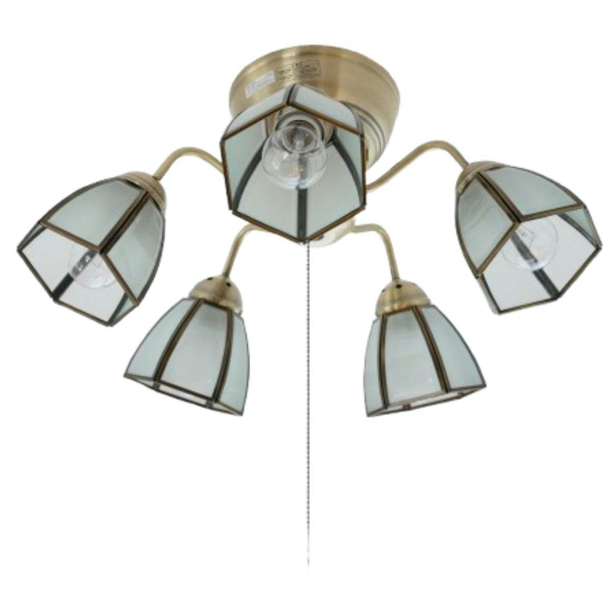 村上工作所 STERN シャンデリア ステンドグラスサークル 5灯 プル