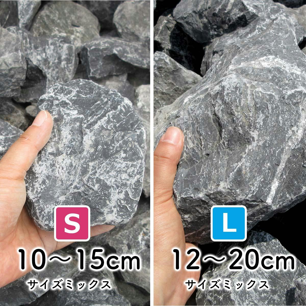 庭石 【ロックガーデン】 石 割栗石 【黒 S 110kg (22kgx5箱