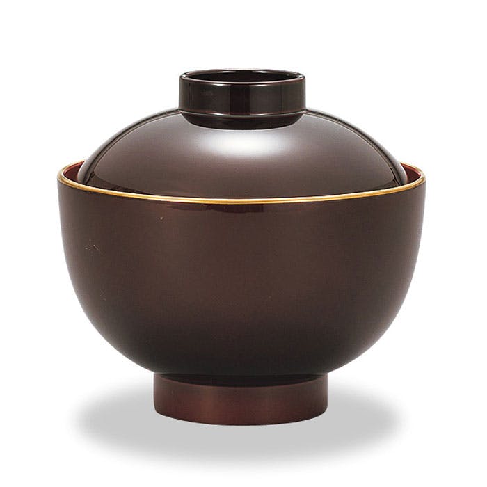 レンジ3.8吸物椀 溜渕金 M15268-5 ミタニ 漆器【蓋付き お椀 食洗機