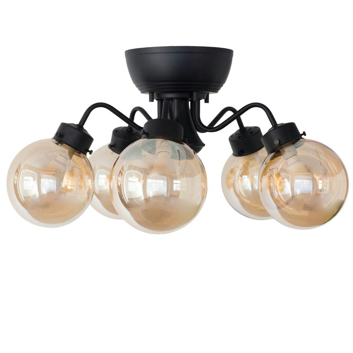 村上工作所 CAROL5 シャンデリア 5灯 ブラック アンバー 電球なし MLH