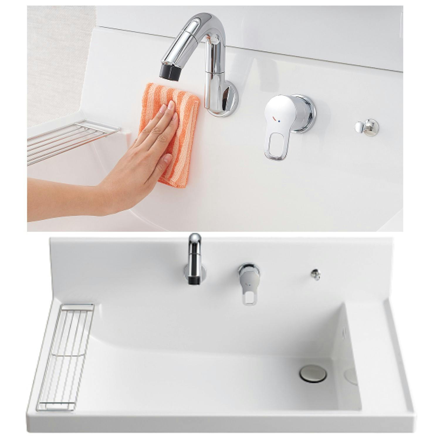 洗面化粧台 K1シリーズ 幅75cm 片引出タイプ 寒冷地 スリムLED3面鏡