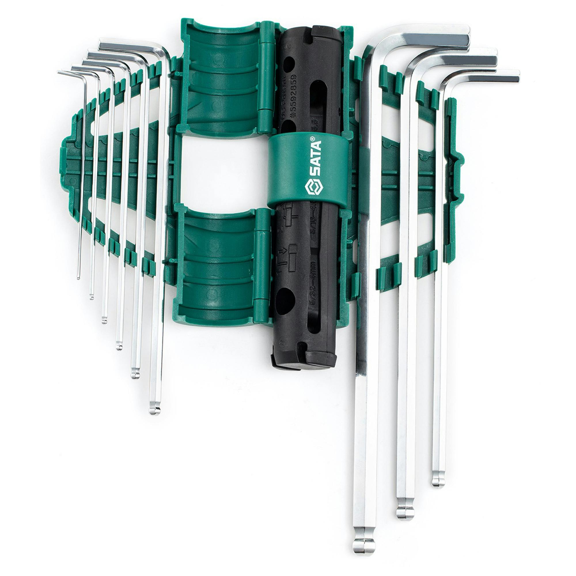 SATA 9pcsボールポイント六角レンチ セット (ハンドル付) RS-09124