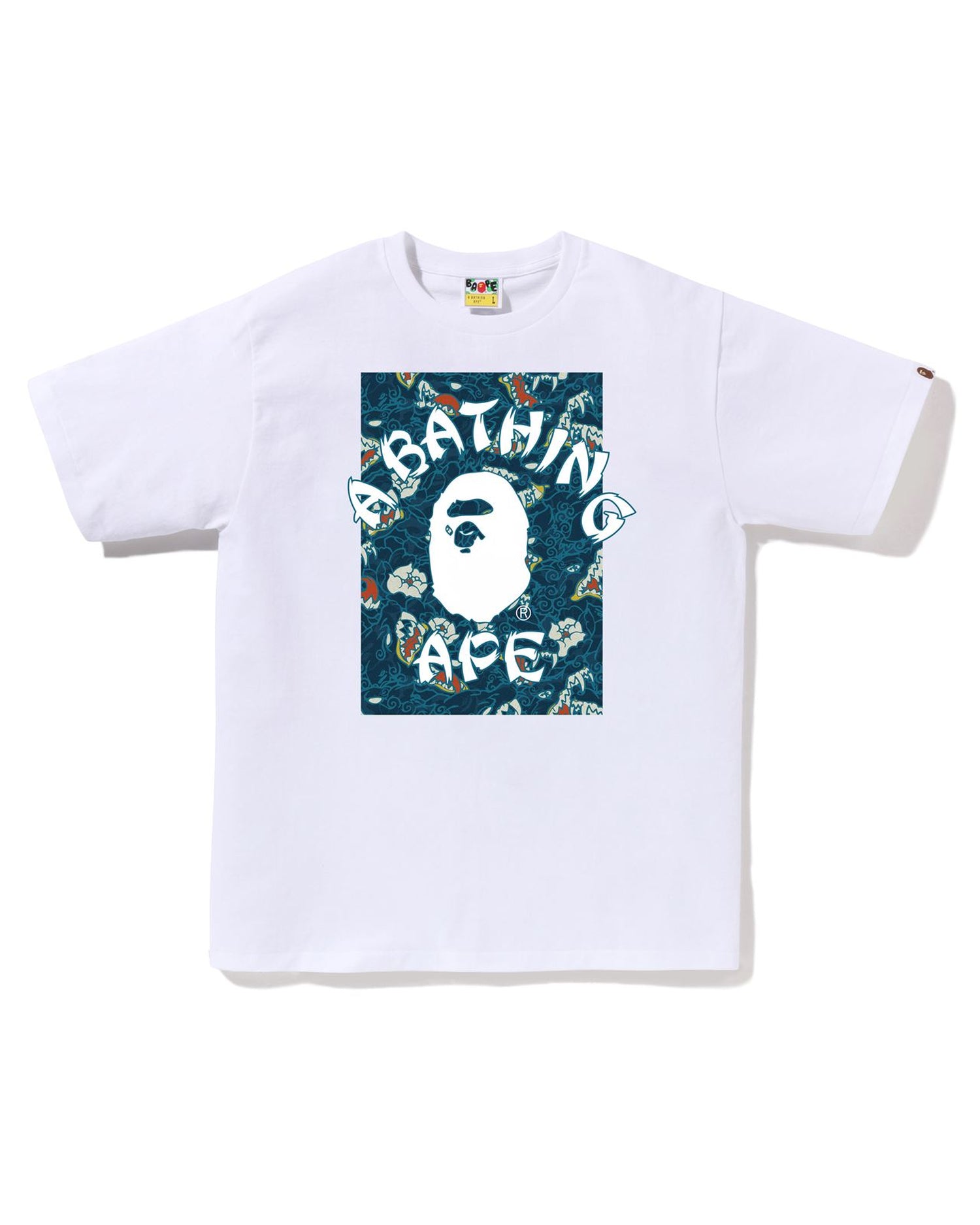 A BATHING APE® Japanese Tattoo Camo on College Tee | Bape official