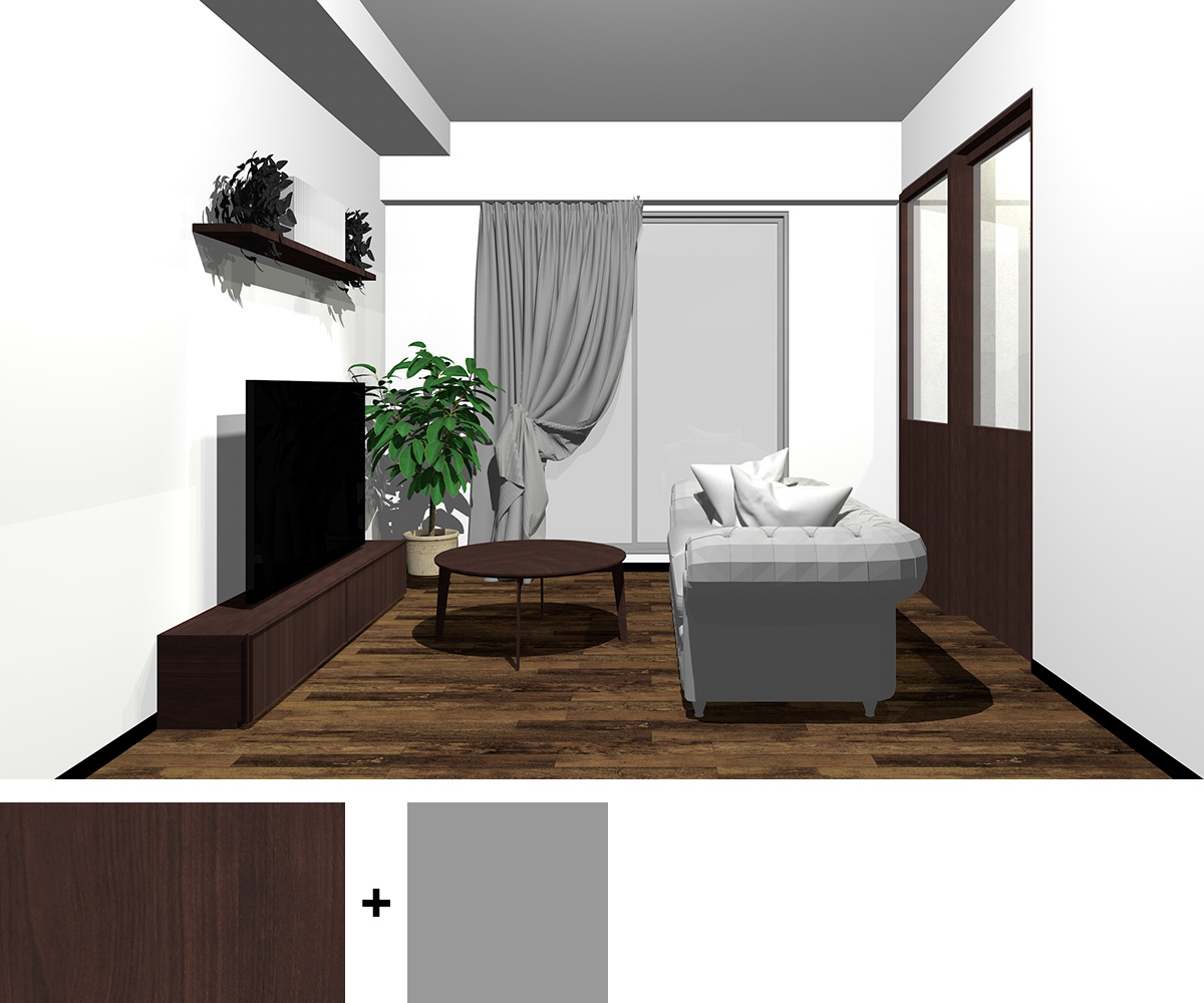 アート47 「古生代(ダークブラウン)」 インテリアコーディネート