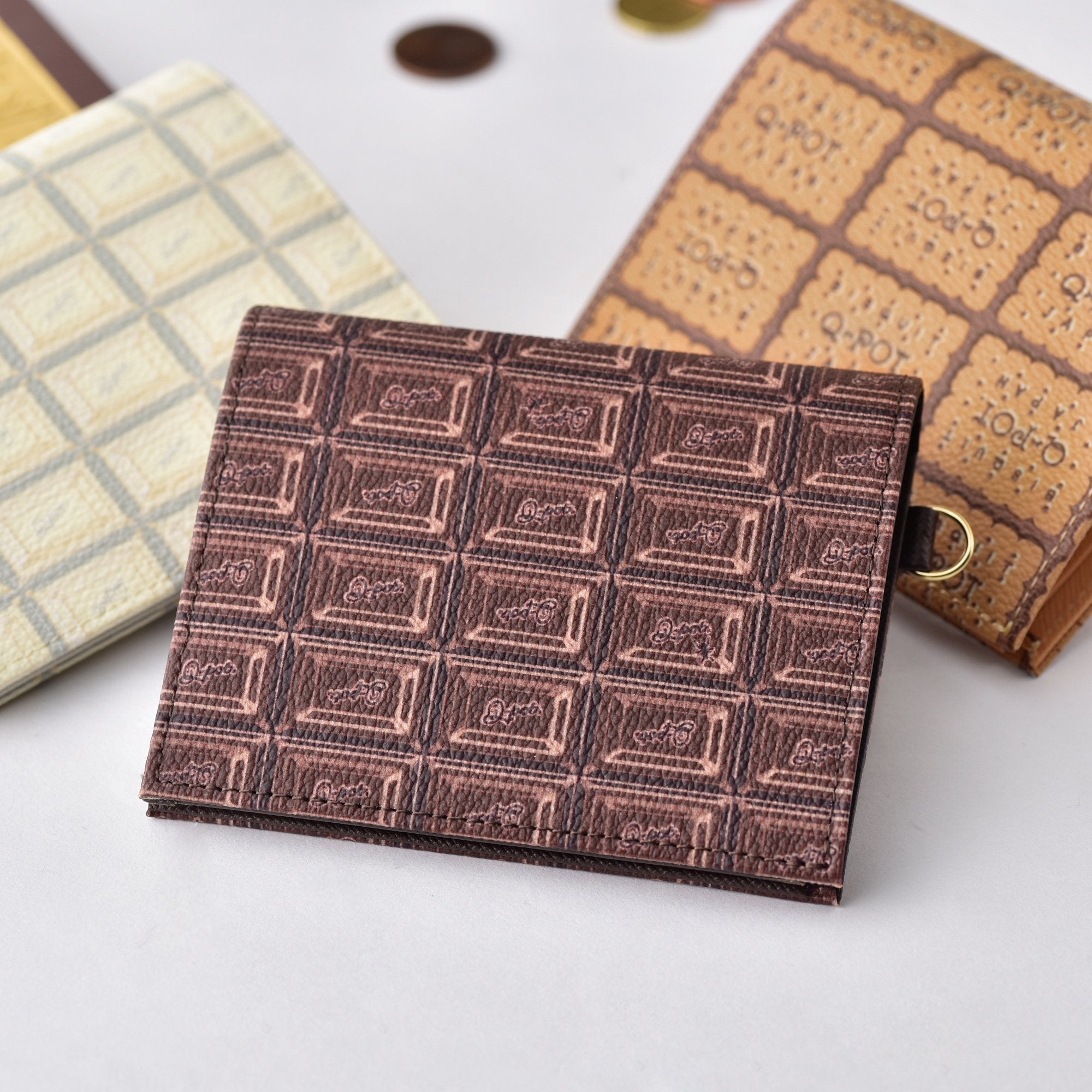 Bitter Chocolate Leather Flap Short Wallet【Japan Jewelry