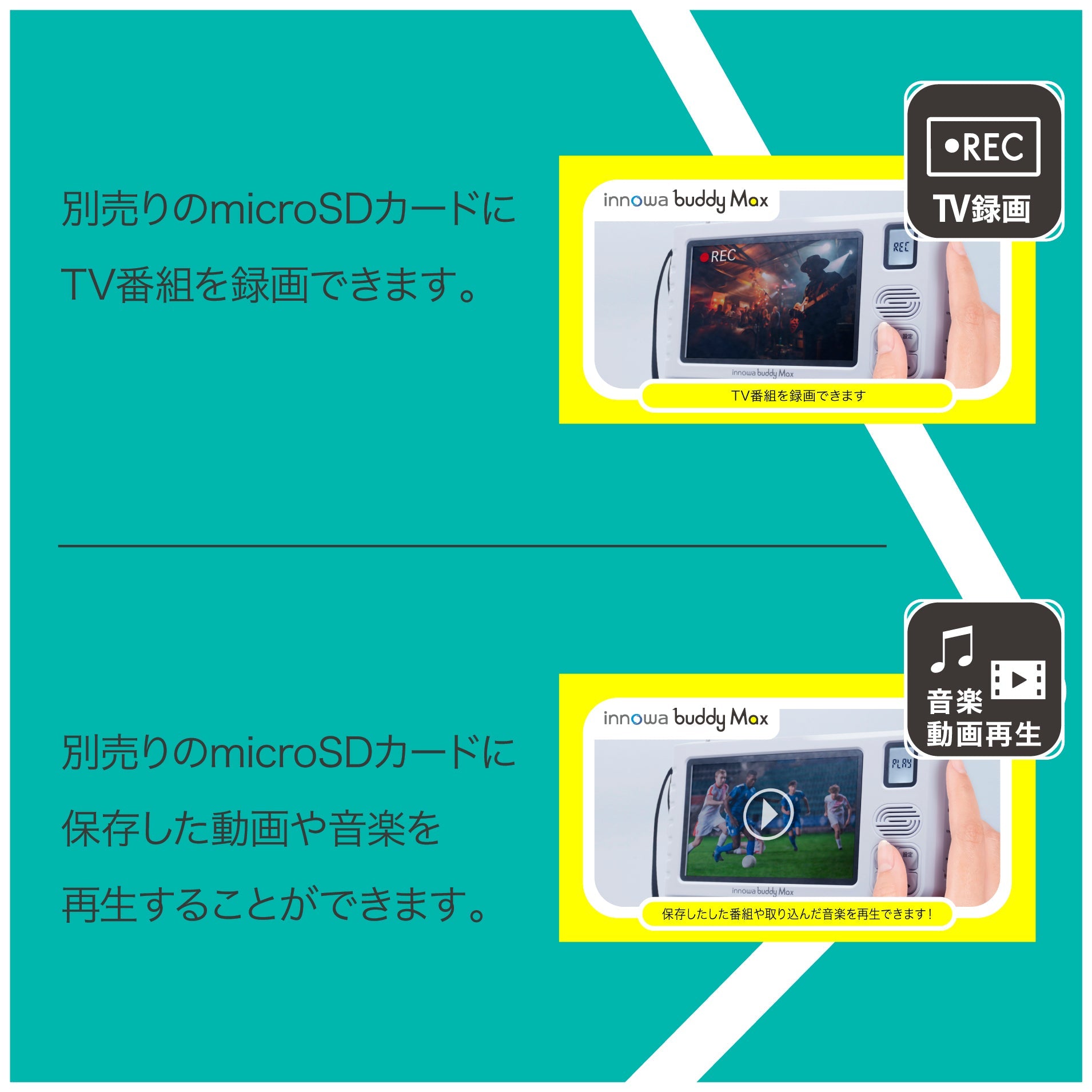 innowa buddy Max ソーラー充電 手回し ポータブルテレビ・ラジオ 4WAY