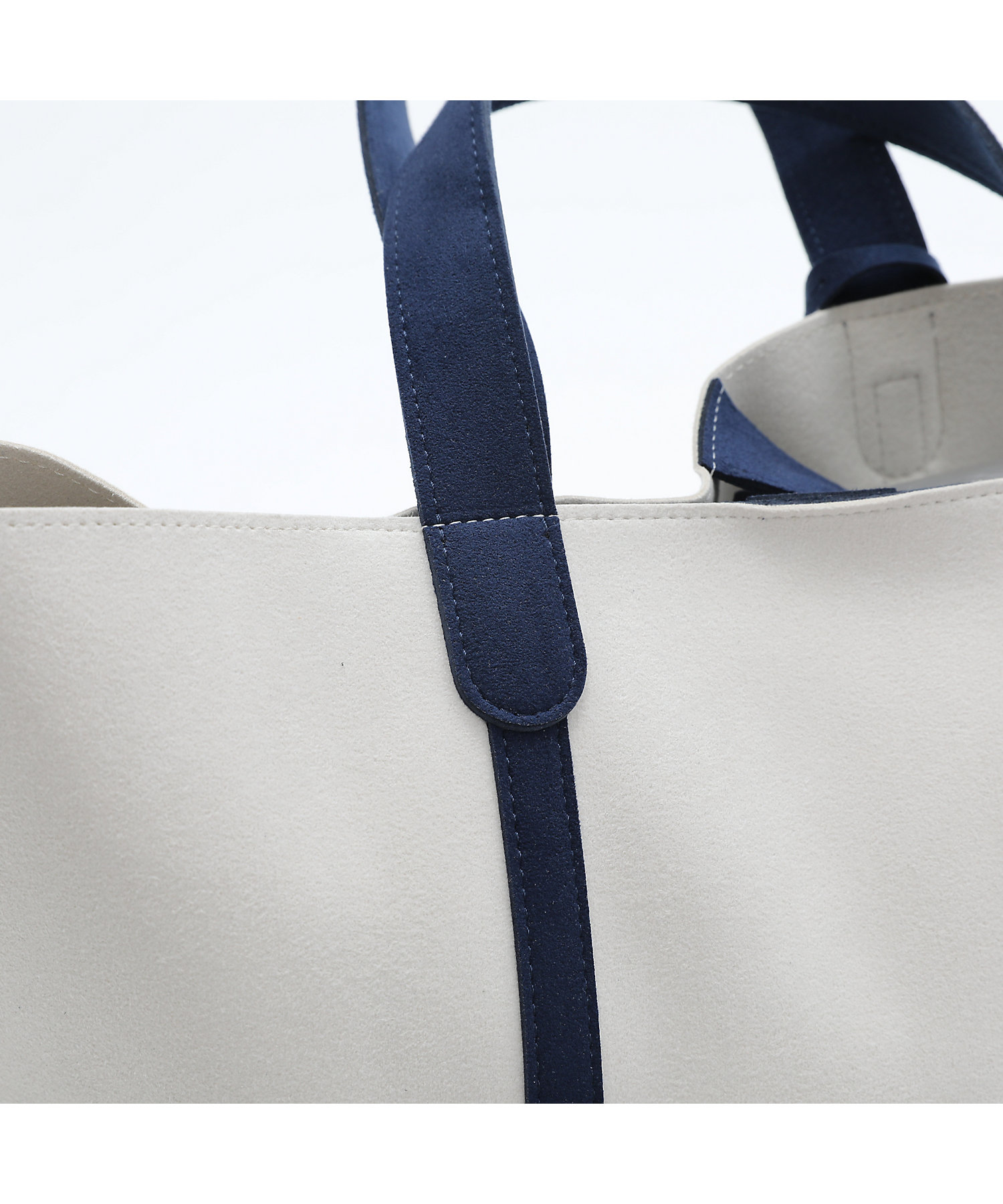 トートバッグS ホワイト×ネイビー | ESTIVANT (Women)/エスティバン