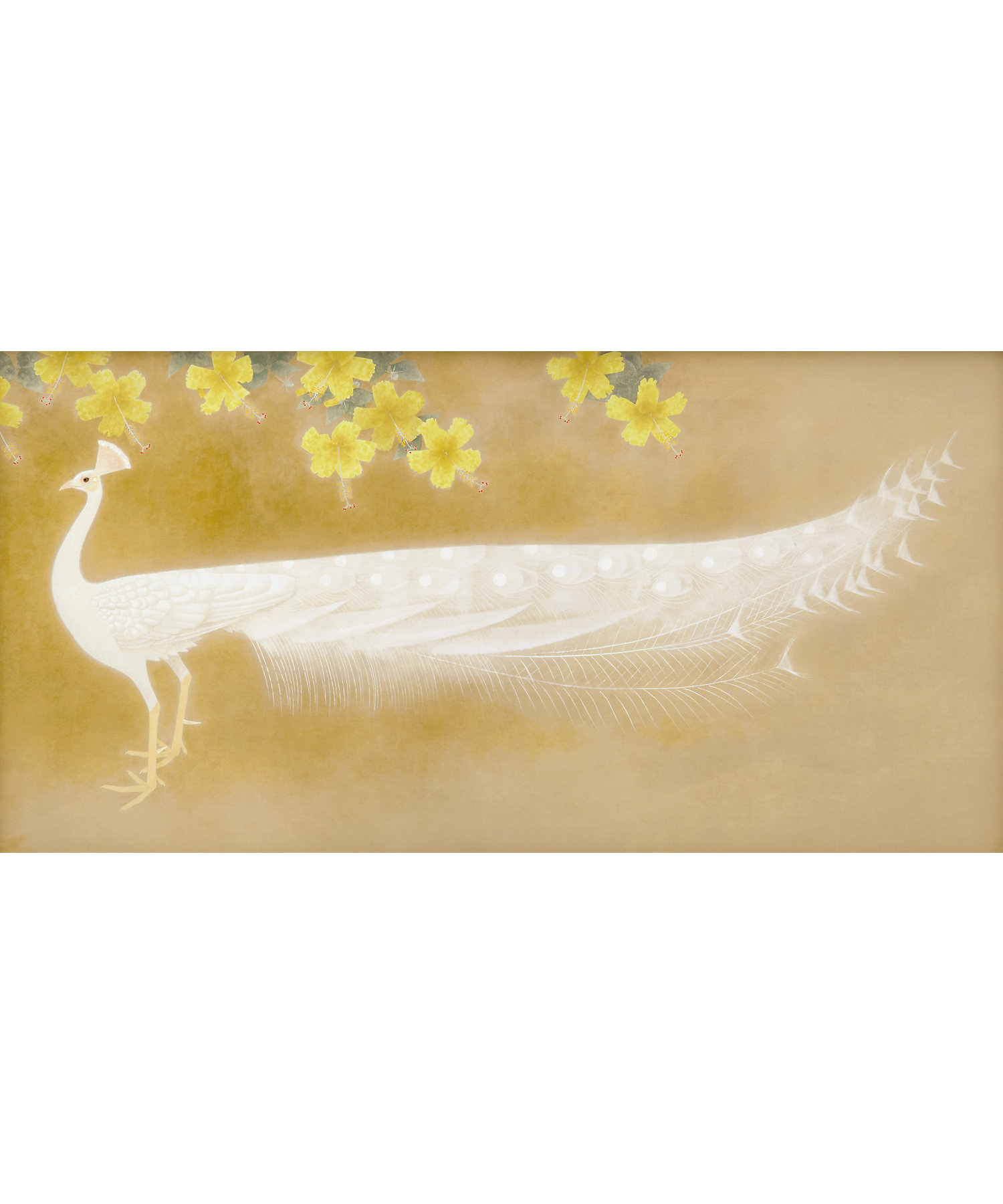 上村淳之「白孔雀」シルクスクリーン 直筆サイン・落款・エディション