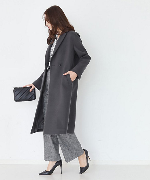 クードシャンス チェスターコート ロング ウール 38 9号 M クード