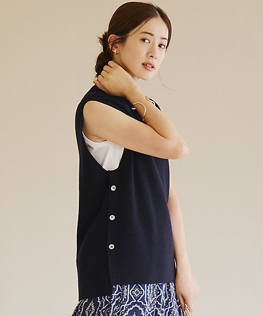 洗える】ベーシックカタアゼ ニットベスト（KRWSCA0366