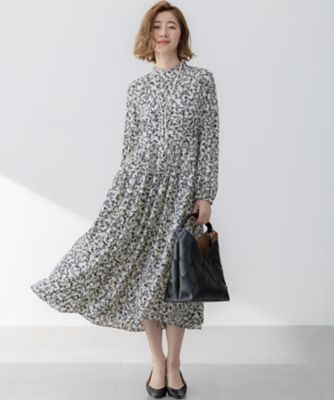 洗える】シャドーリーフプリント ワンピース（OPWSGM0305