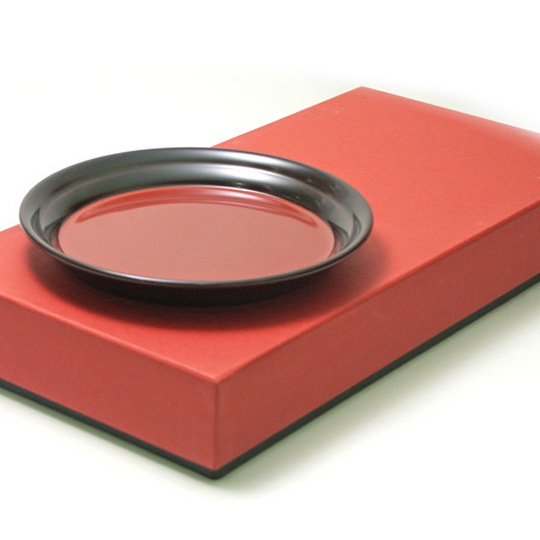 未使用】漆 溜色 漆塗り 菓子皿 銘々皿 金箔 花柄 柄違い