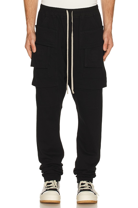DRKSHDW by Rick Owens Prisoner Drawstring Pant in Black | FWRD