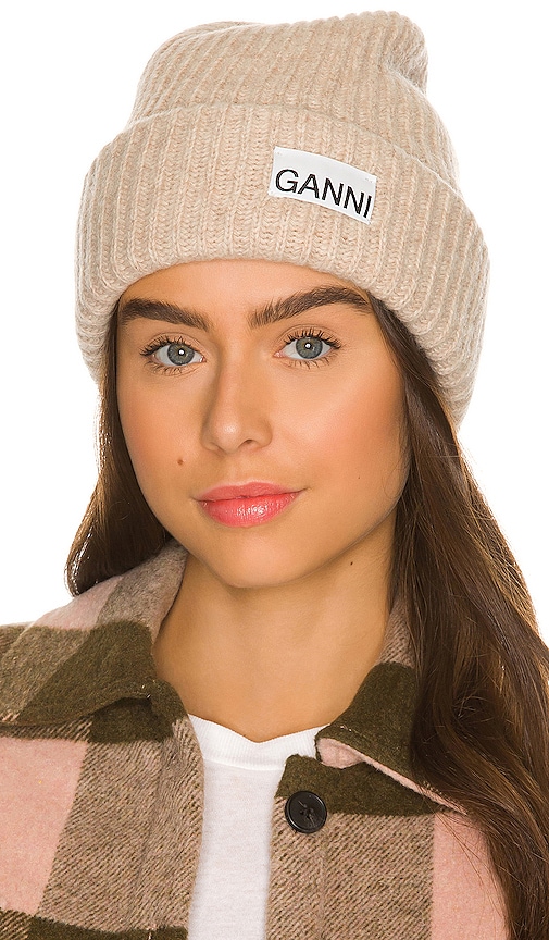 Ganni Knit Beanie in Brazilian Sand | REVOLVE