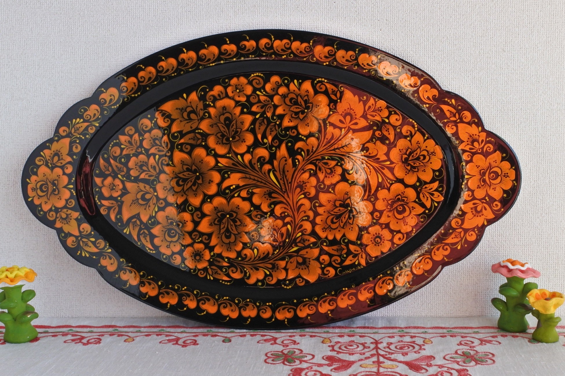 ロシア伝統民藝工芸品 ホフロマ漆器 スプーン カップ ボウル 食器