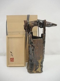 高内秀剛 皿 飴糠釉 掛分皿 共箱 高内秀剛 皿