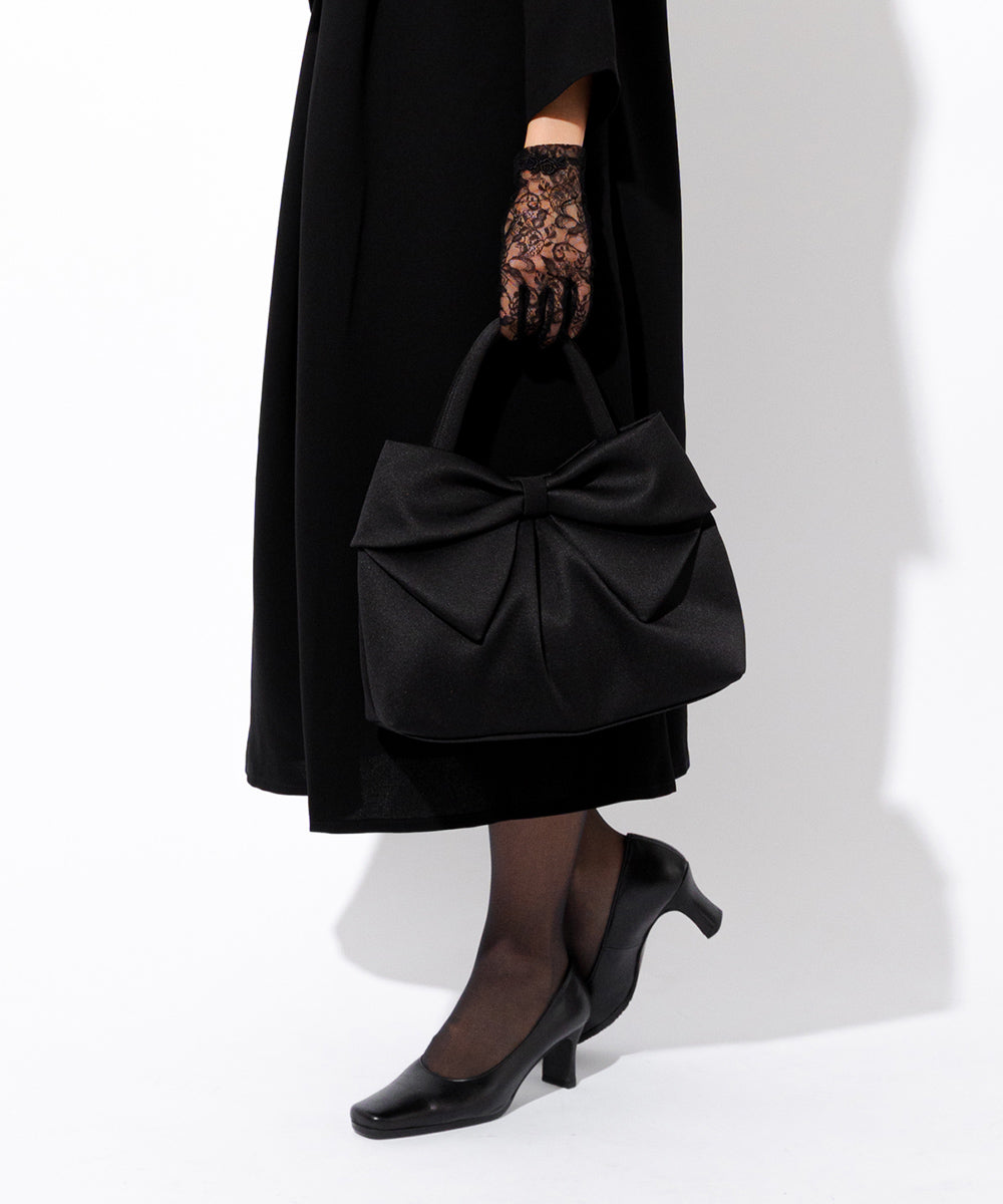 両面リボン付きソフトトートバッグ