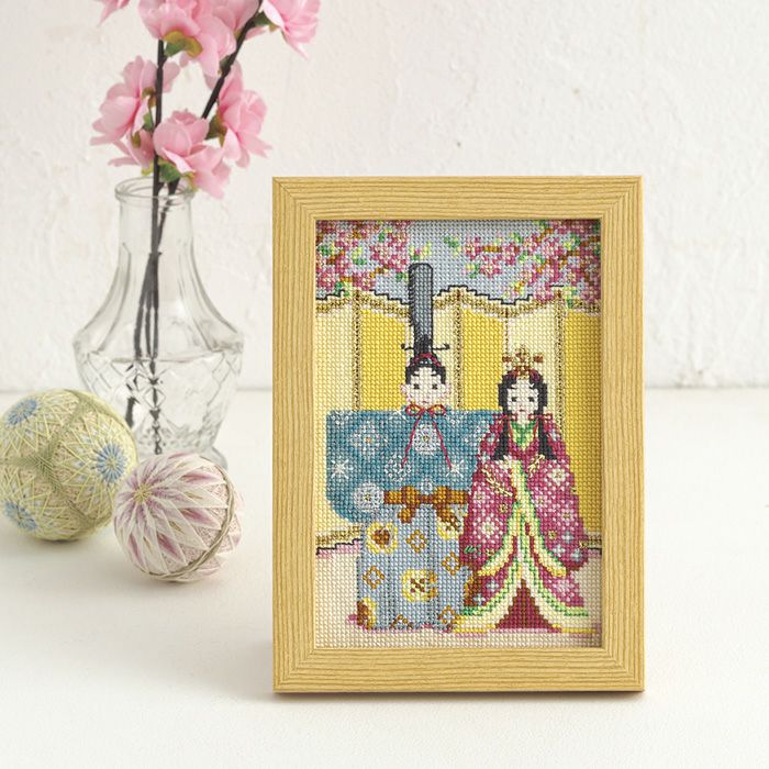 ステッチフレーム＜お雛様の彩り＞ | リバティ 生地、編み物、刺繍