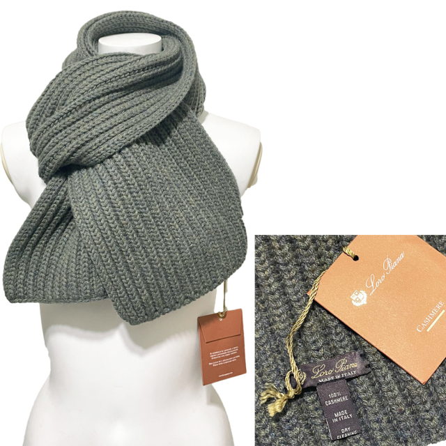 Loro Piana ロ・ピアーナ マフラー カシミヤ 100 グレーシリーズ