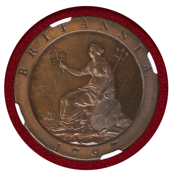 イギリス 2ペンス銅貨（車輪銭）ジョージ3世/ブリタニア（1797年