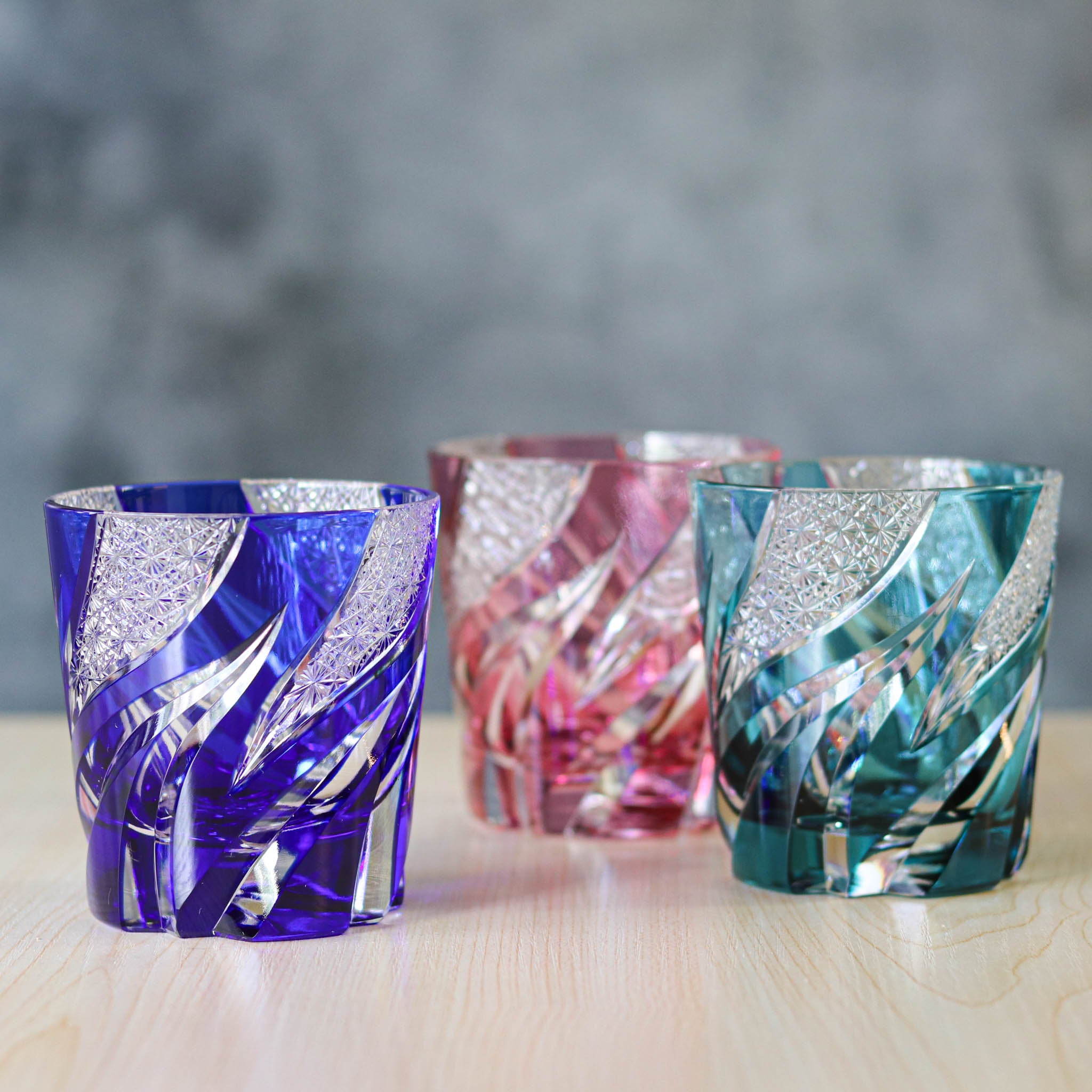 江戸切子 ロックグラス | homura 焔 | 瑠璃 | haku硝子