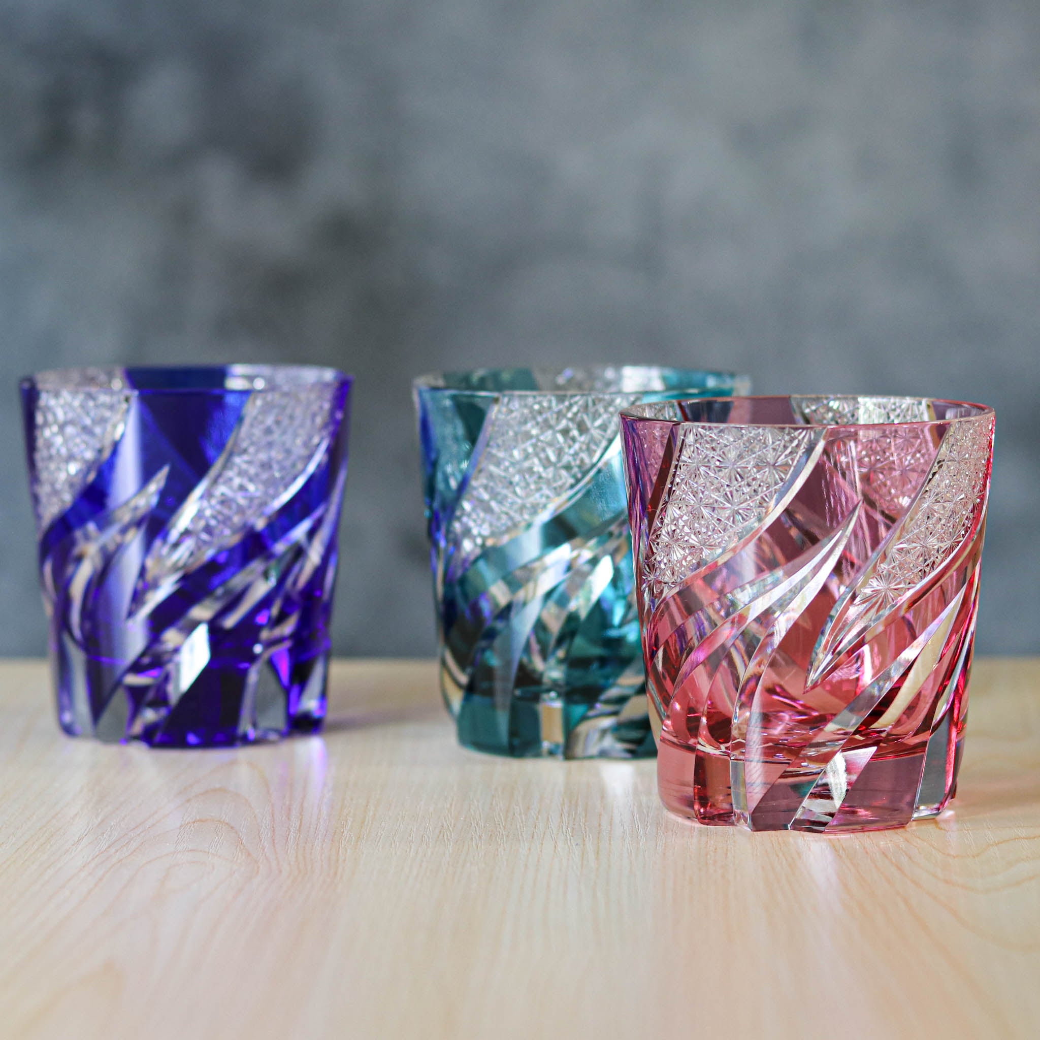 江戸切子 ロックグラス | homura 焔 | 金赤 | haku硝子