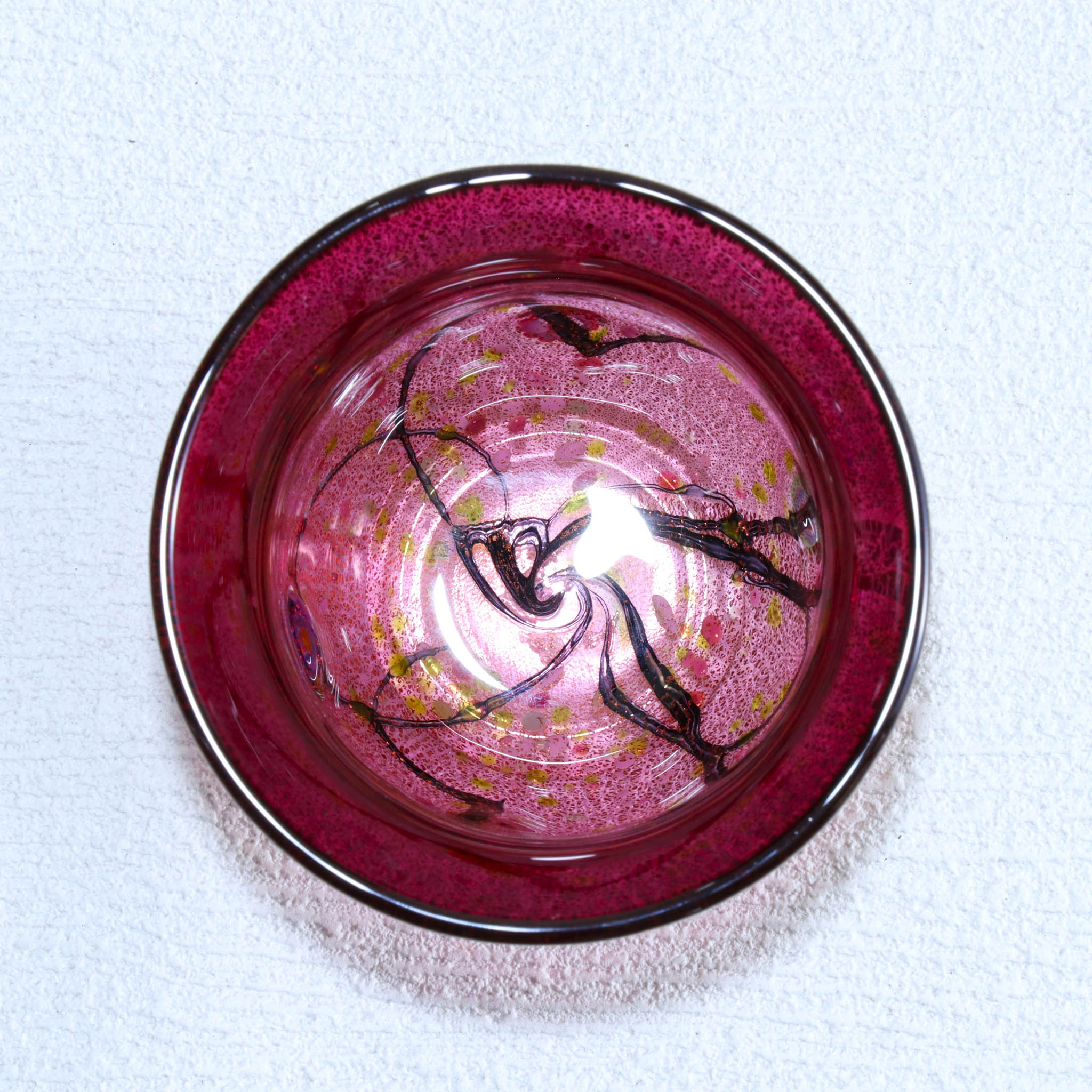 綾ガラス 酒器 | 光琳 雅 ぐい呑み | 金赤 | グラスアート黒木