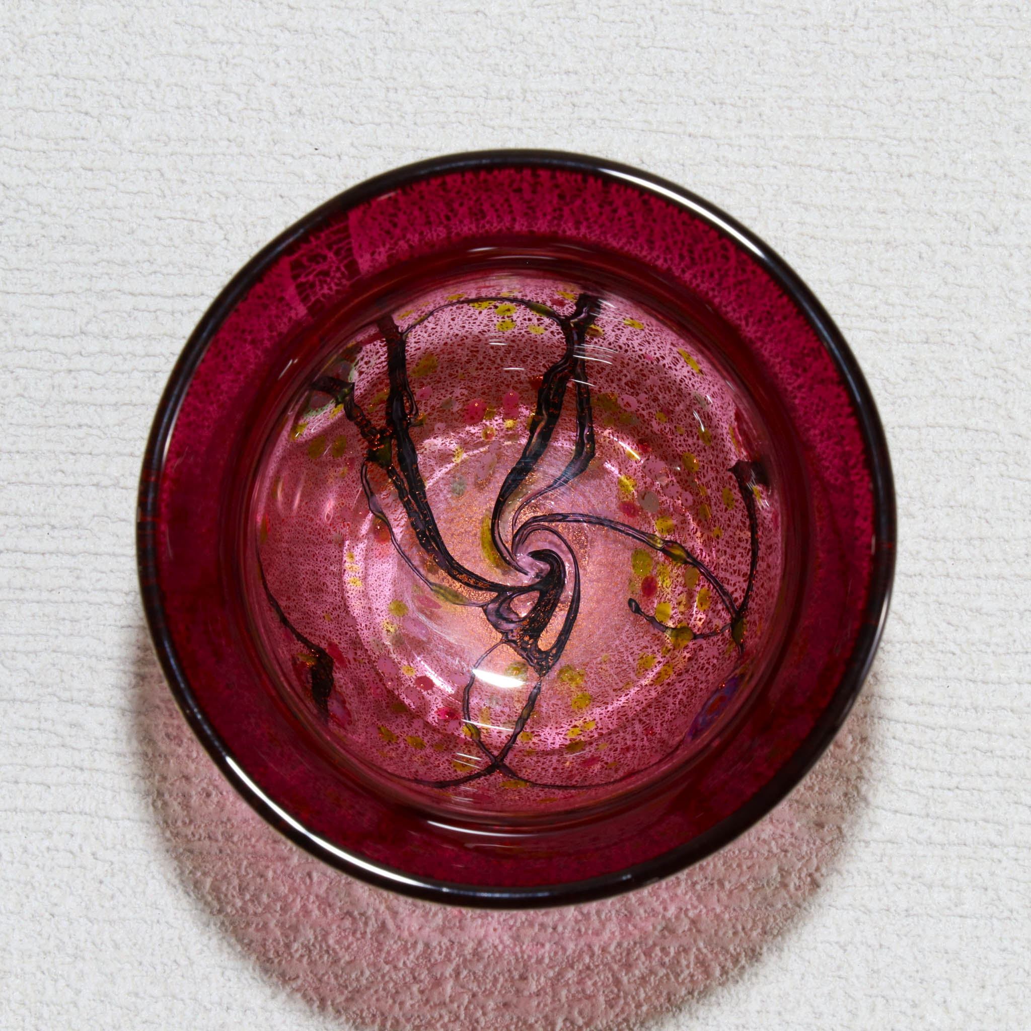 綾ガラス 酒器 | 光琳 雅 ぐい呑み | 金赤 | グラスアート黒木