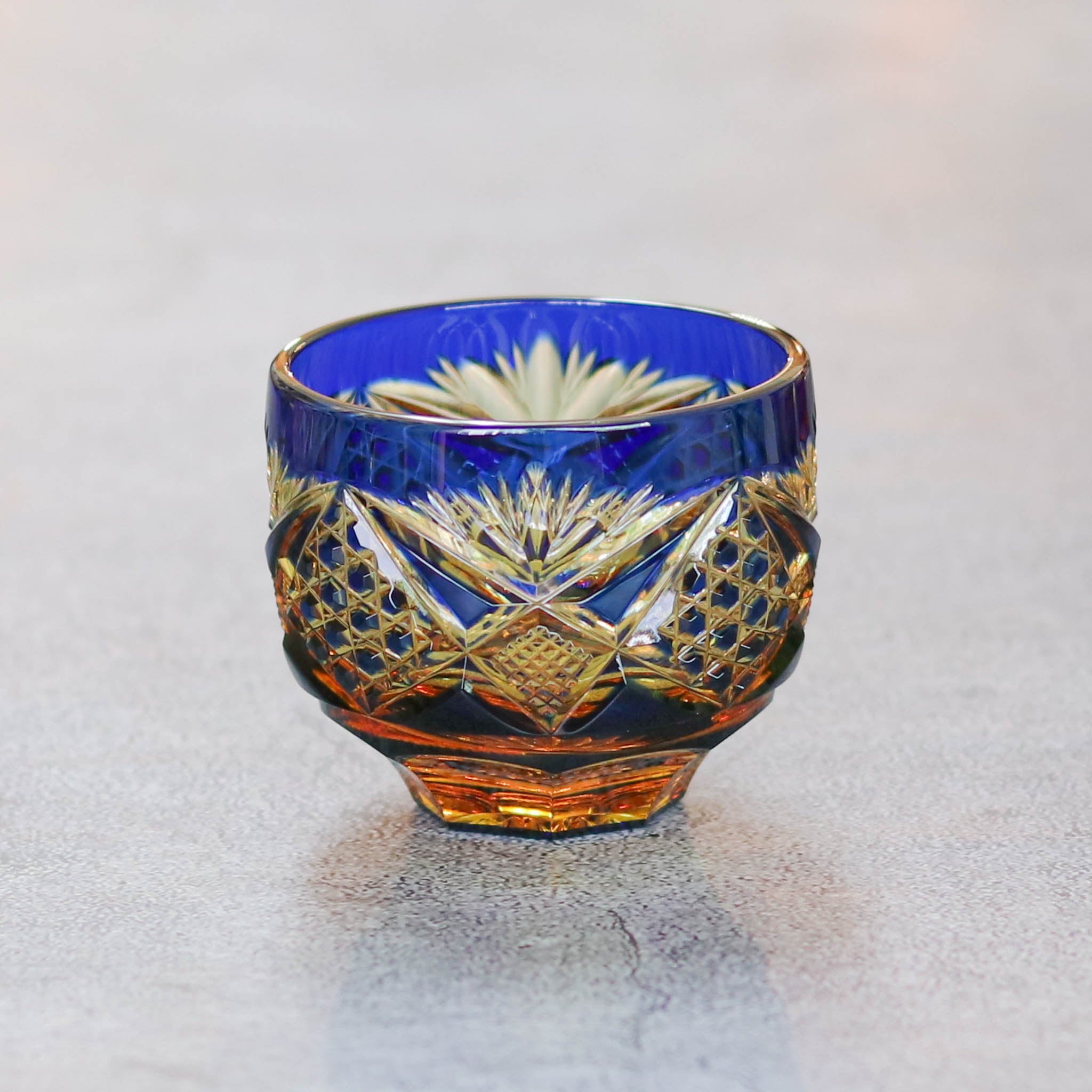 黒木国昭作 綾切子 馬上杯 現代ガラス芸術の巨匠 作品 黒木国昭 綾