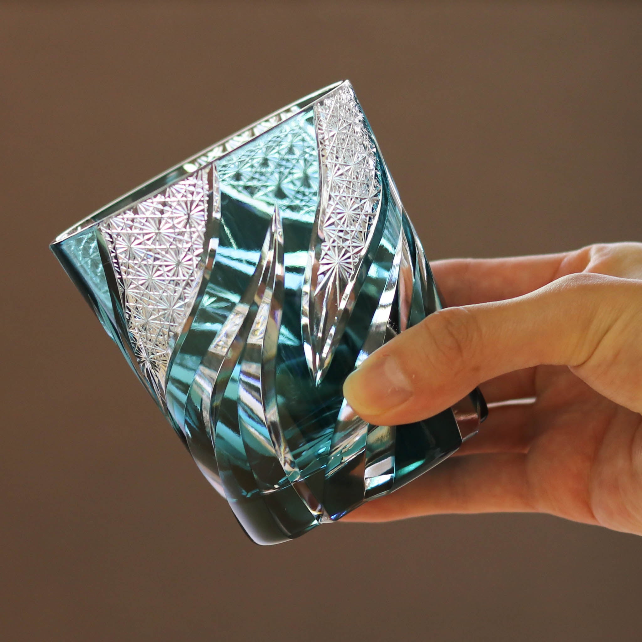 江戸切子 ロックグラス | homura 焔 | 緑 | haku硝子