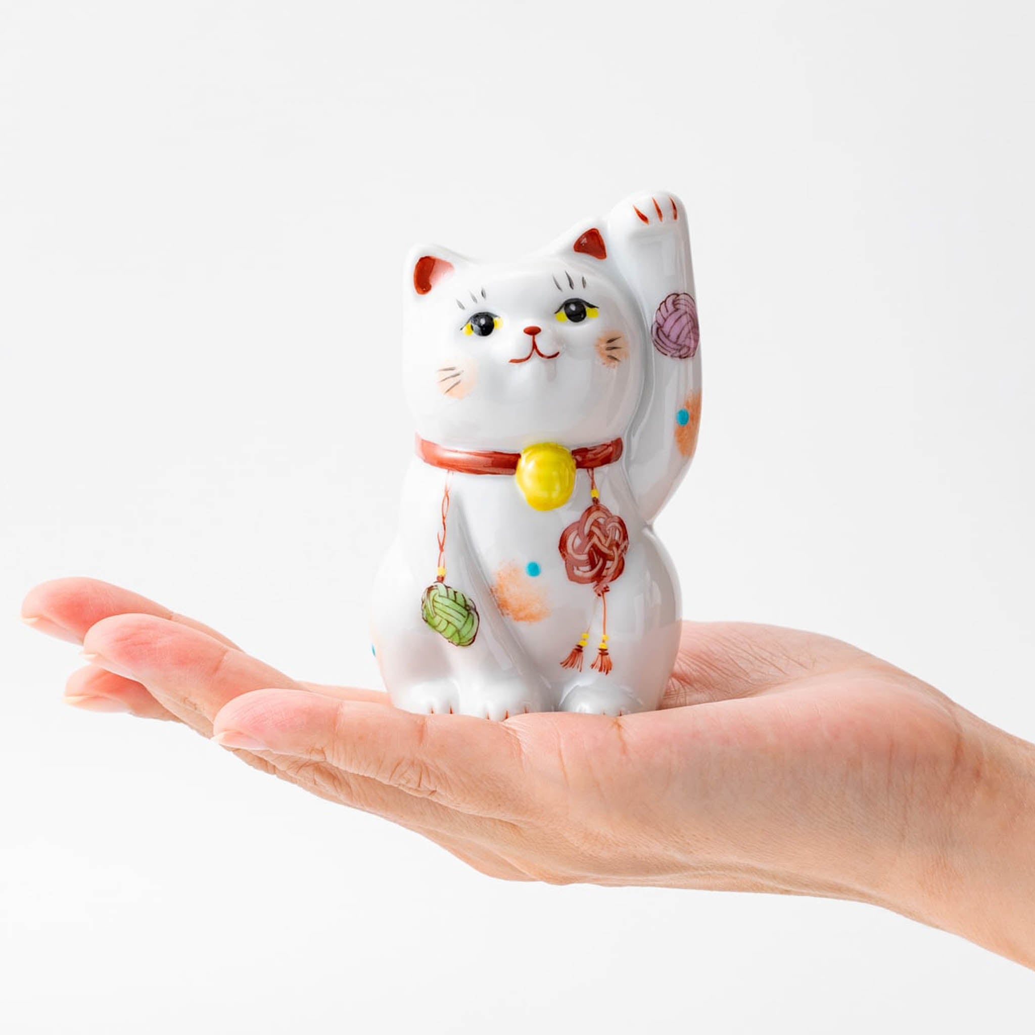 白福結 黒福結 瀬戸まねき猫 置物 2個セット 箱無し 福おいで 招き猫