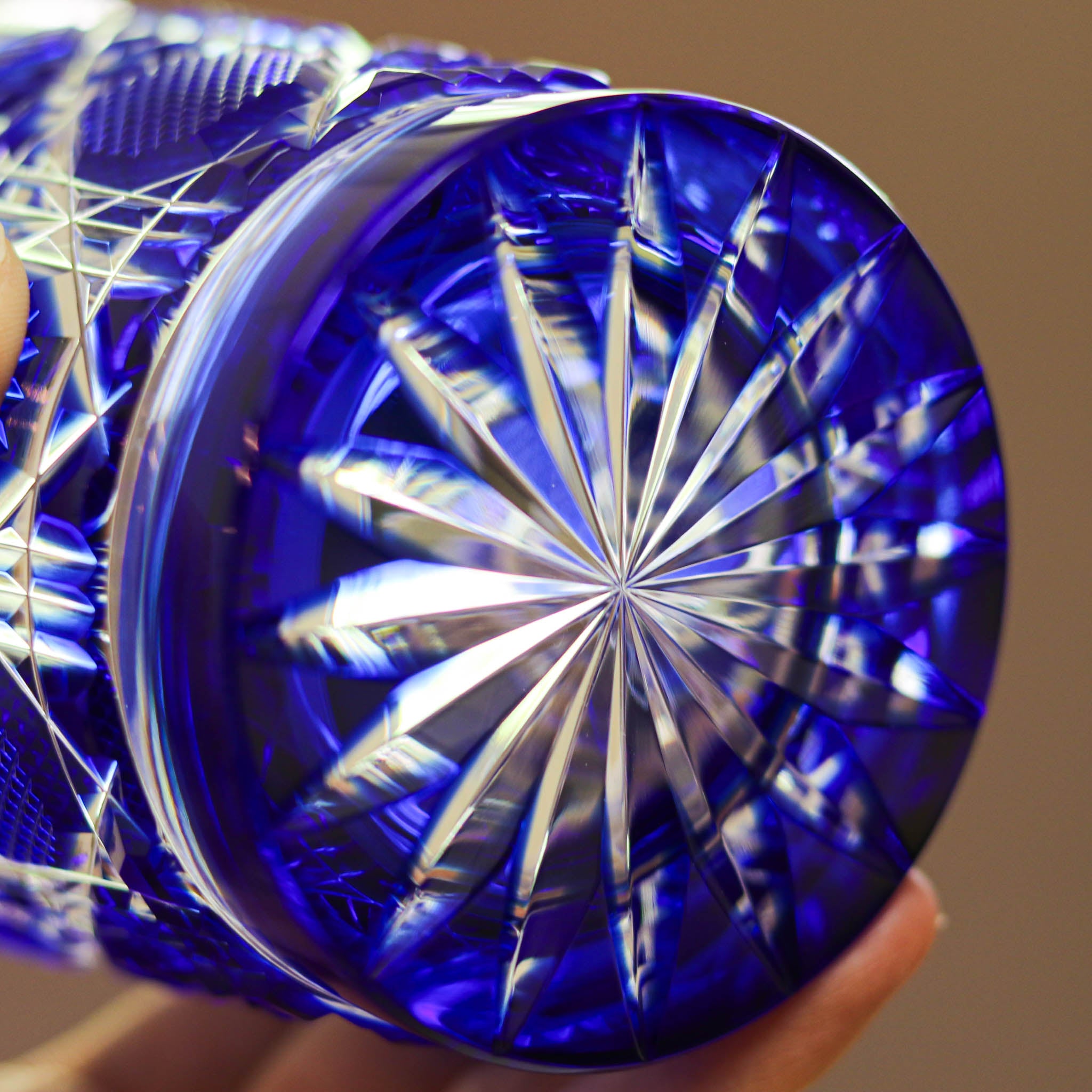 薩摩切子 ロックグラス | オールド | 瑠璃 | 薩摩びーどろ工芸