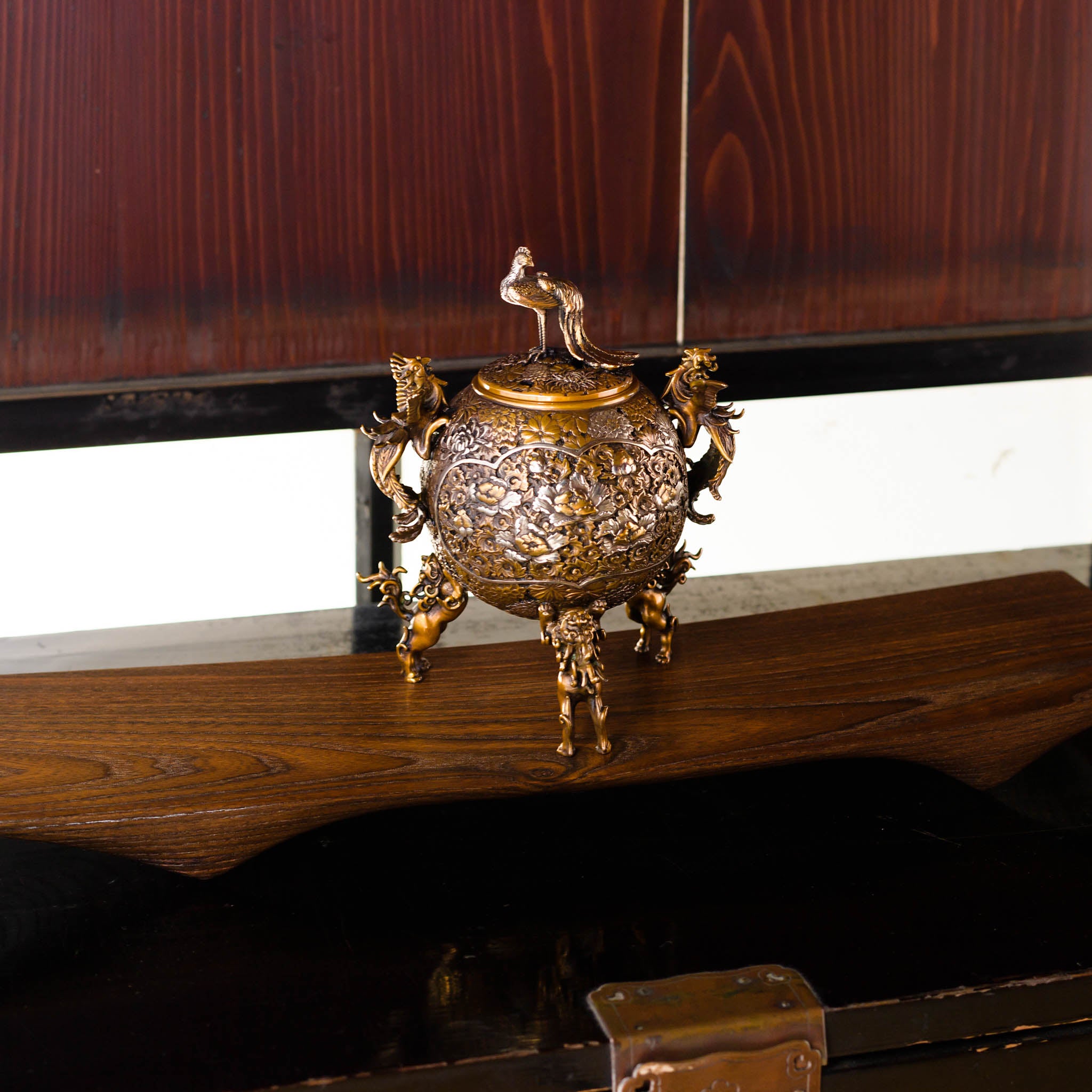 銅器 双師香炉 挿し香炉 香道具 茶道具 装飾品 工芸品 置物 銅器 双師