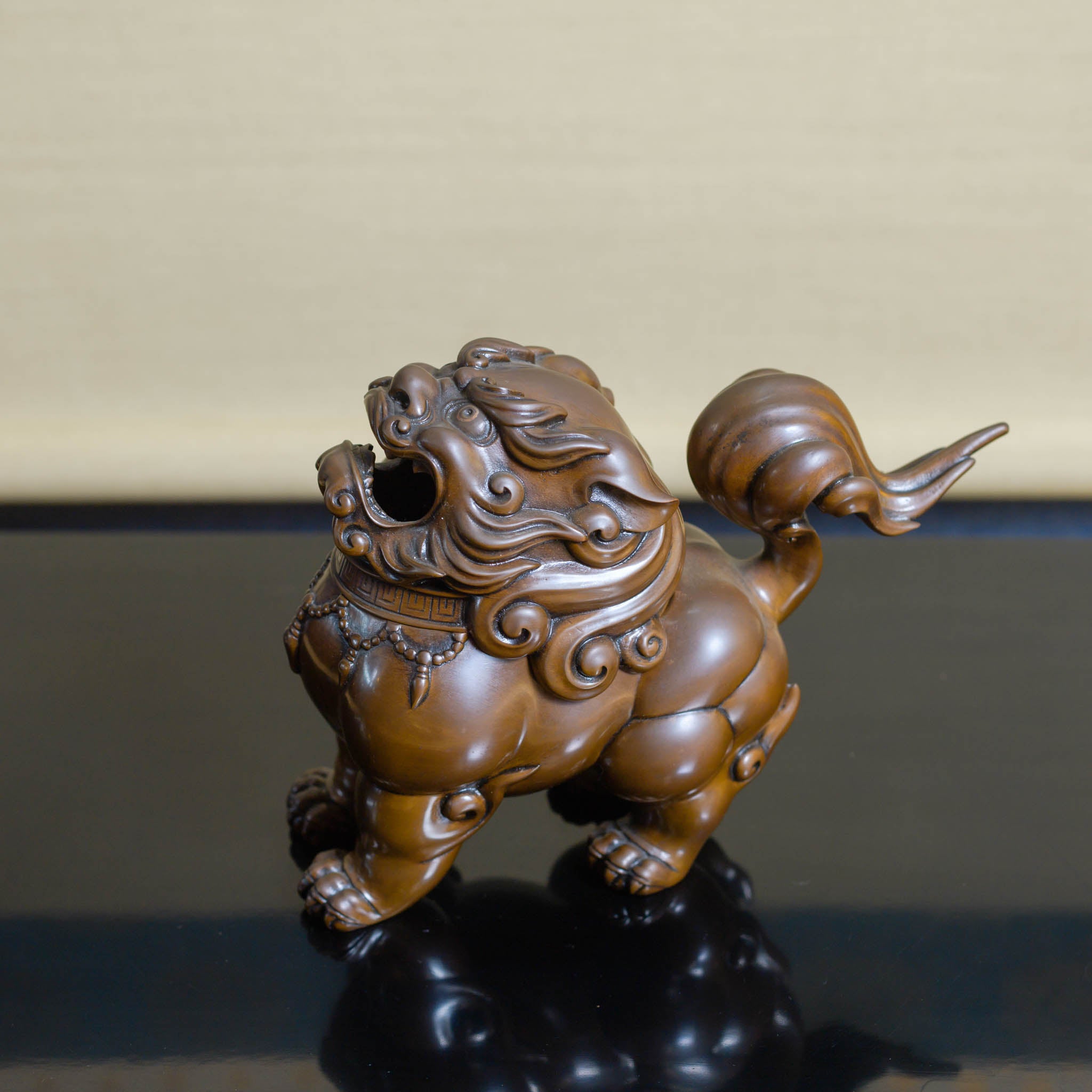 高岡銅器 香炉 | 獅子 煮色 | 銅 | 喜泉堂