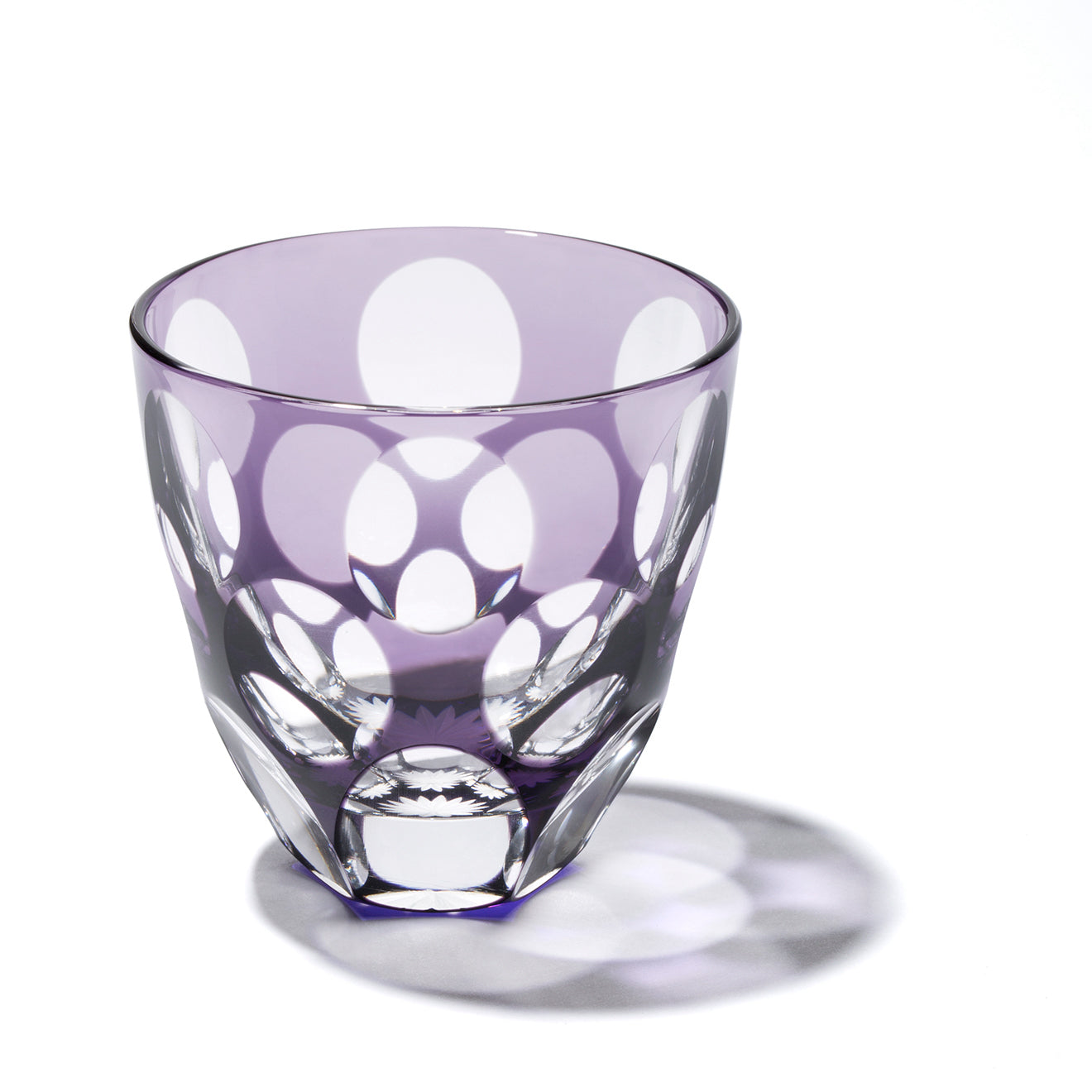 茶道具 江戸 ギヤマン硝子 紫色被せ硝子 葡萄図 水次 完品 茶道具 江戸