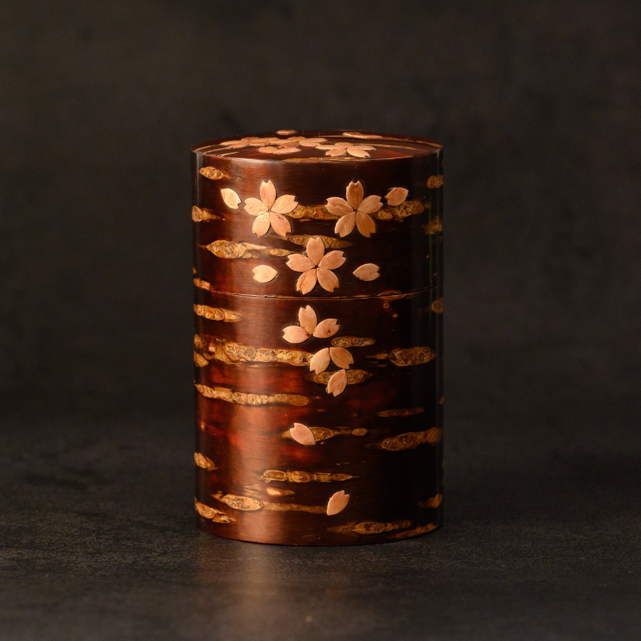 樺細工 茶筒 | 総皮茶筒 | 散花 中長 | 角館伝四郎